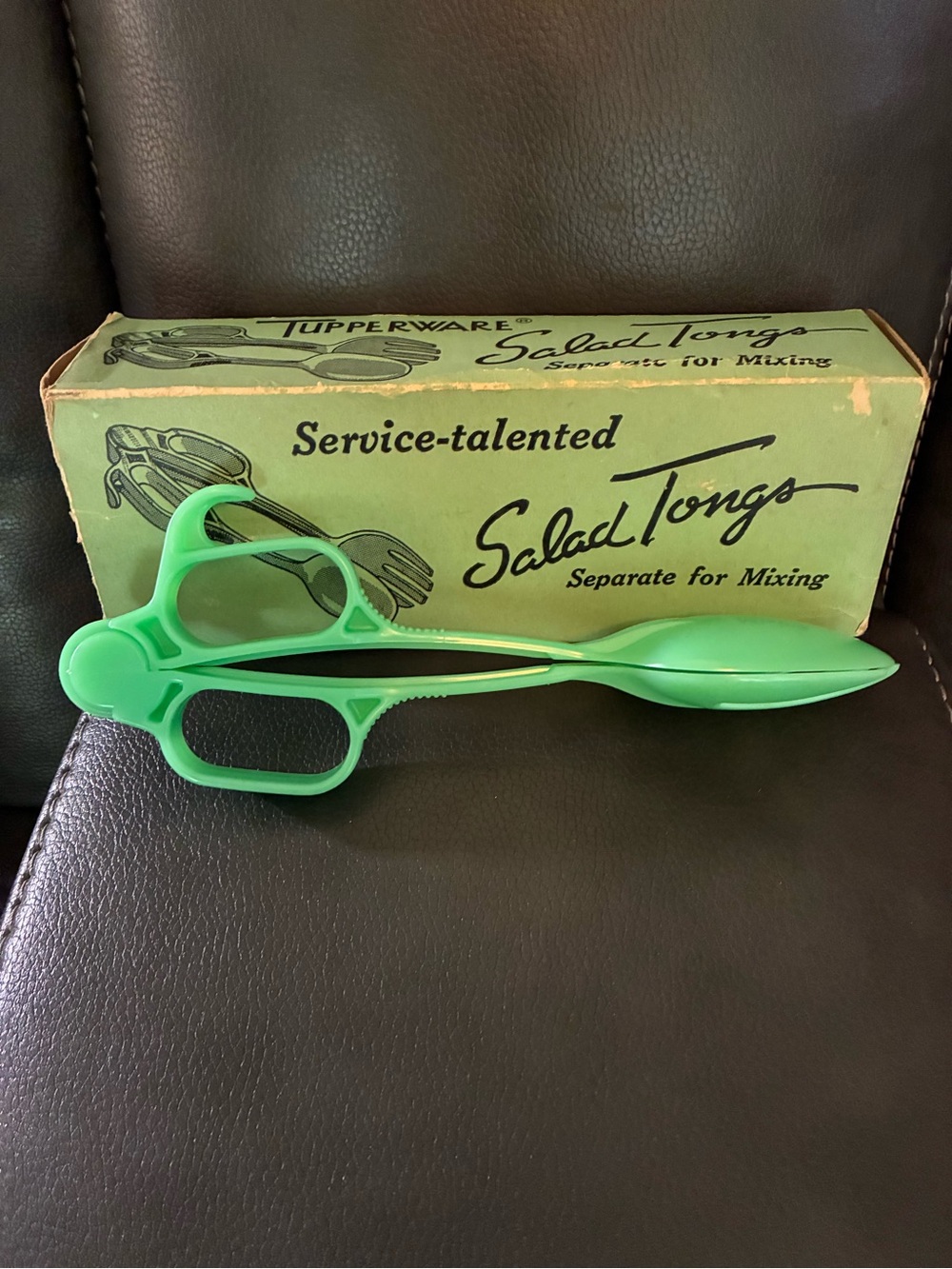 Vintage 1950s Tupperware “Service Talented” Salad Tongs w/Original Box